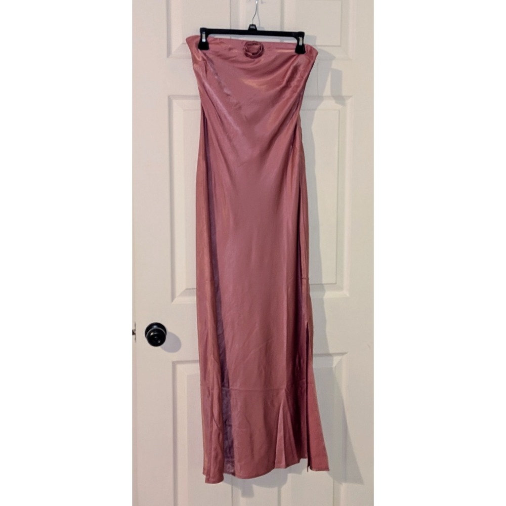 Wild Fable‎ Strapless Maxi Dress Light Pink Rosette Detail Bodycon NWT